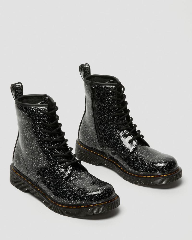 Black Kids' Dr Martens Youth 1460 Glitter Lace Up Boots | CA 707ILH